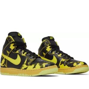 Nike Dunk Hi Dunk yellow and Black acid wash